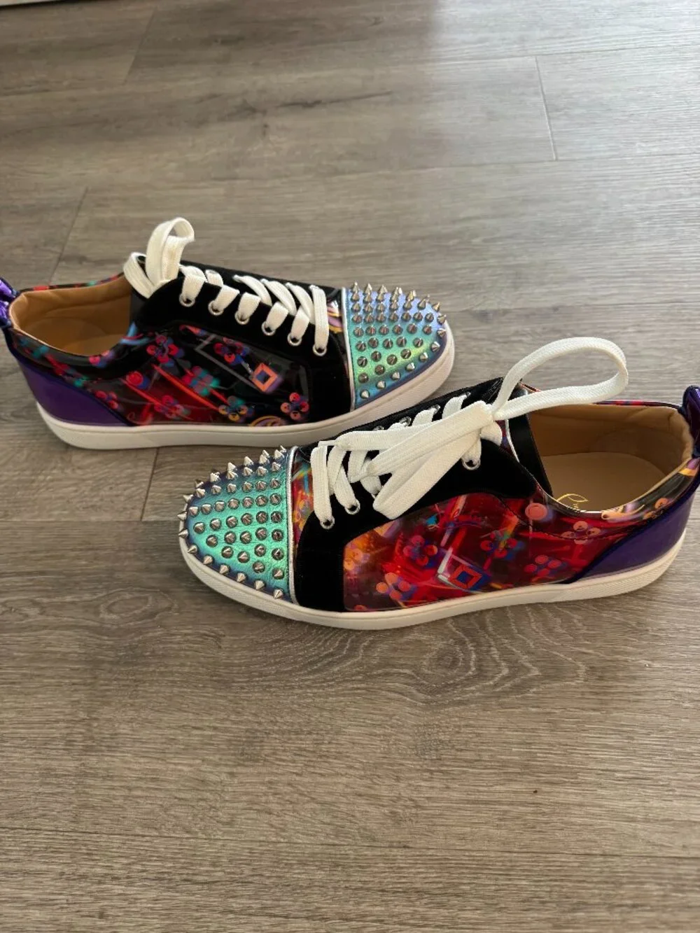 Christian Louboutin Louis Junior Orlato Spikes Multicolor Sneakers – Size [42]